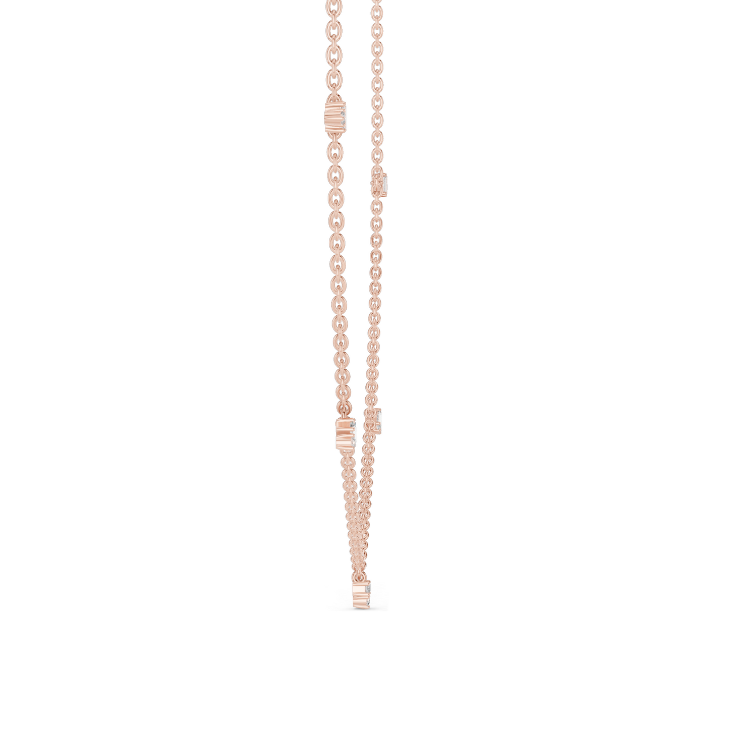 0.305 CT Lab Diamond Necklace | VVS-VS EF Diamond Chain Pendant | 18KT, 14KT Gold | Rose, Yellow, White Gold | Luxury Fine Jewelry