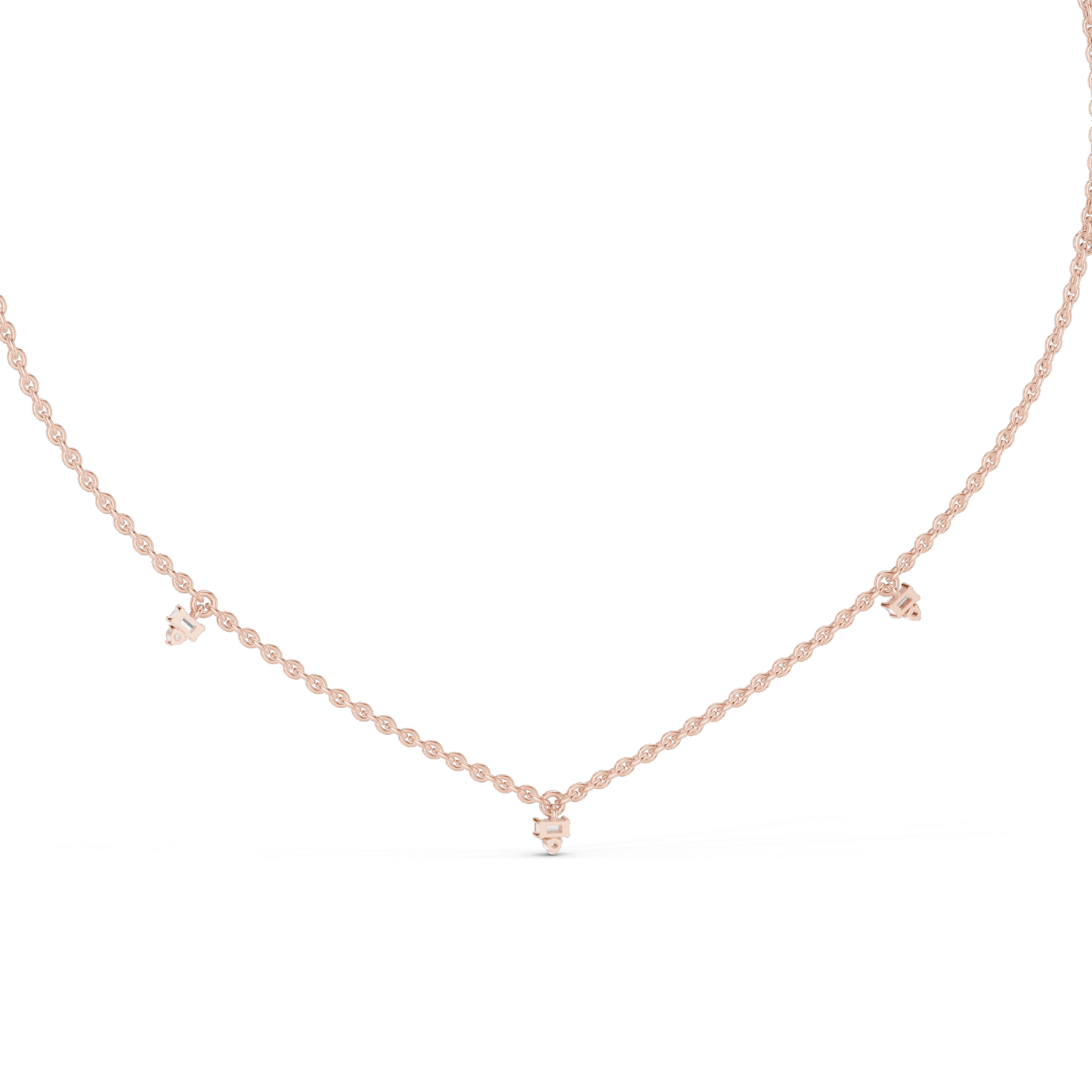 0.305 CT Lab Diamond Necklace | VVS-VS EF Diamond Chain Pendant | 18KT, 14KT Gold | Rose, Yellow, White Gold | Luxury Fine Jewelry