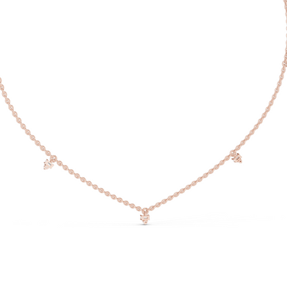 0.305 CT Lab Diamond Necklace | VVS-VS EF Diamond Chain Pendant | 18KT, 14KT Gold | Rose, Yellow, White Gold | Luxury Fine Jewelry