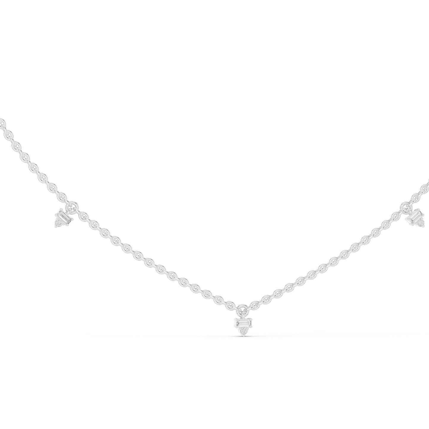 0.305 CT Lab Diamond Necklace | VVS-VS EF Diamond Chain Pendant | 18KT, 14KT Gold | Rose, Yellow, White Gold | Luxury Fine Jewelry