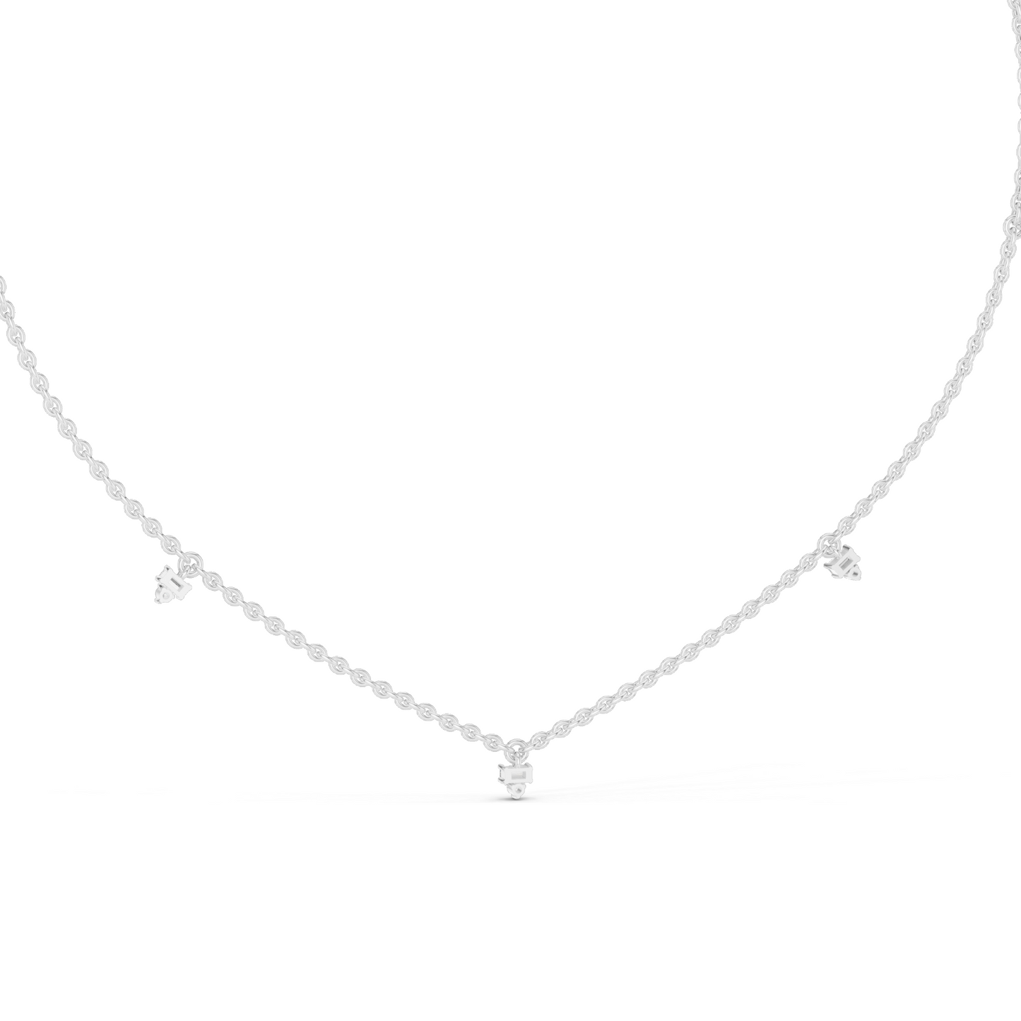 0.305 CT Lab Diamond Necklace | VVS-VS EF Diamond Chain Pendant | 18KT, 14KT Gold | Rose, Yellow, White Gold | Luxury Fine Jewelry