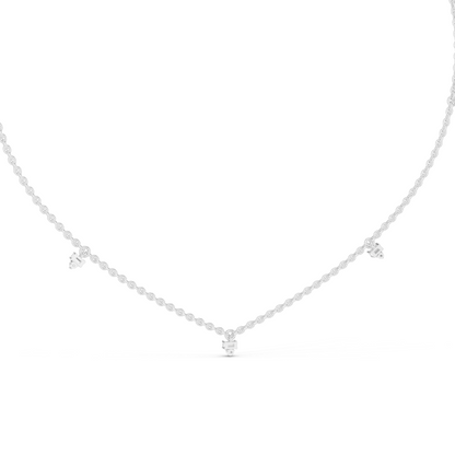 0.305 CT Lab Diamond Necklace | VVS-VS EF Diamond Chain Pendant | 18KT, 14KT Gold | Rose, Yellow, White Gold | Luxury Fine Jewelry