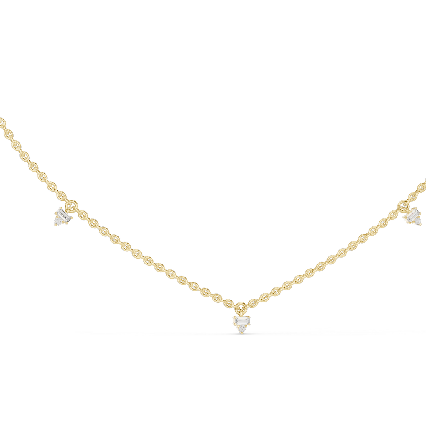0.305 CT Lab Diamond Necklace | VVS-VS EF Diamond Chain Pendant | 18KT, 14KT Gold | Rose, Yellow, White Gold | Luxury Fine Jewelry