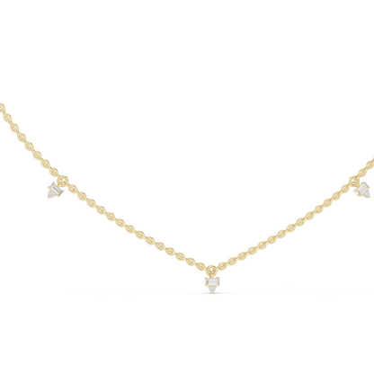 0.305 CT Lab Diamond Necklace | VVS-VS EF Diamond Chain Pendant | 18KT, 14KT Gold | Rose, Yellow, White Gold | Luxury Fine Jewelry