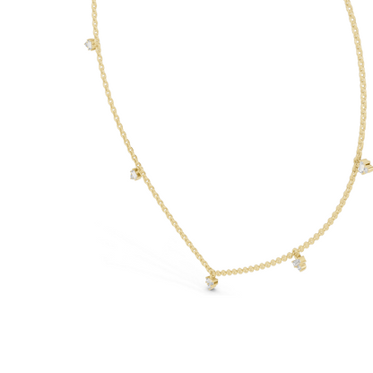 0.305 CT Lab Diamond Necklace | VVS-VS EF Diamond Chain Pendant | 18KT, 14KT Gold | Rose, Yellow, White Gold | Luxury Fine Jewelry