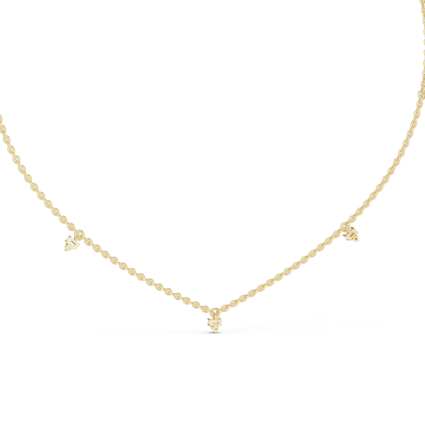 0.305 CT Lab Diamond Necklace | VVS-VS EF Diamond Chain Pendant | 18KT, 14KT Gold | Rose, Yellow, White Gold | Luxury Fine Jewelry