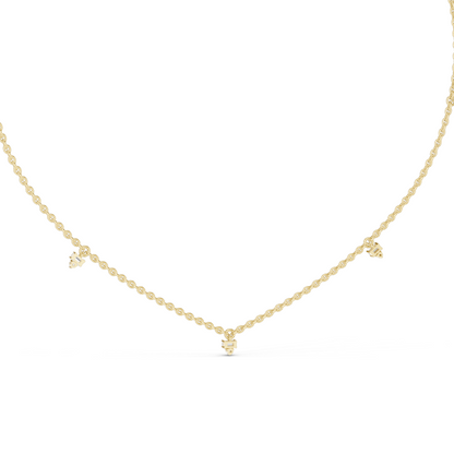 0.305 CT Lab Diamond Necklace | VVS-VS EF Diamond Chain Pendant | 18KT, 14KT Gold | Rose, Yellow, White Gold | Luxury Fine Jewelry