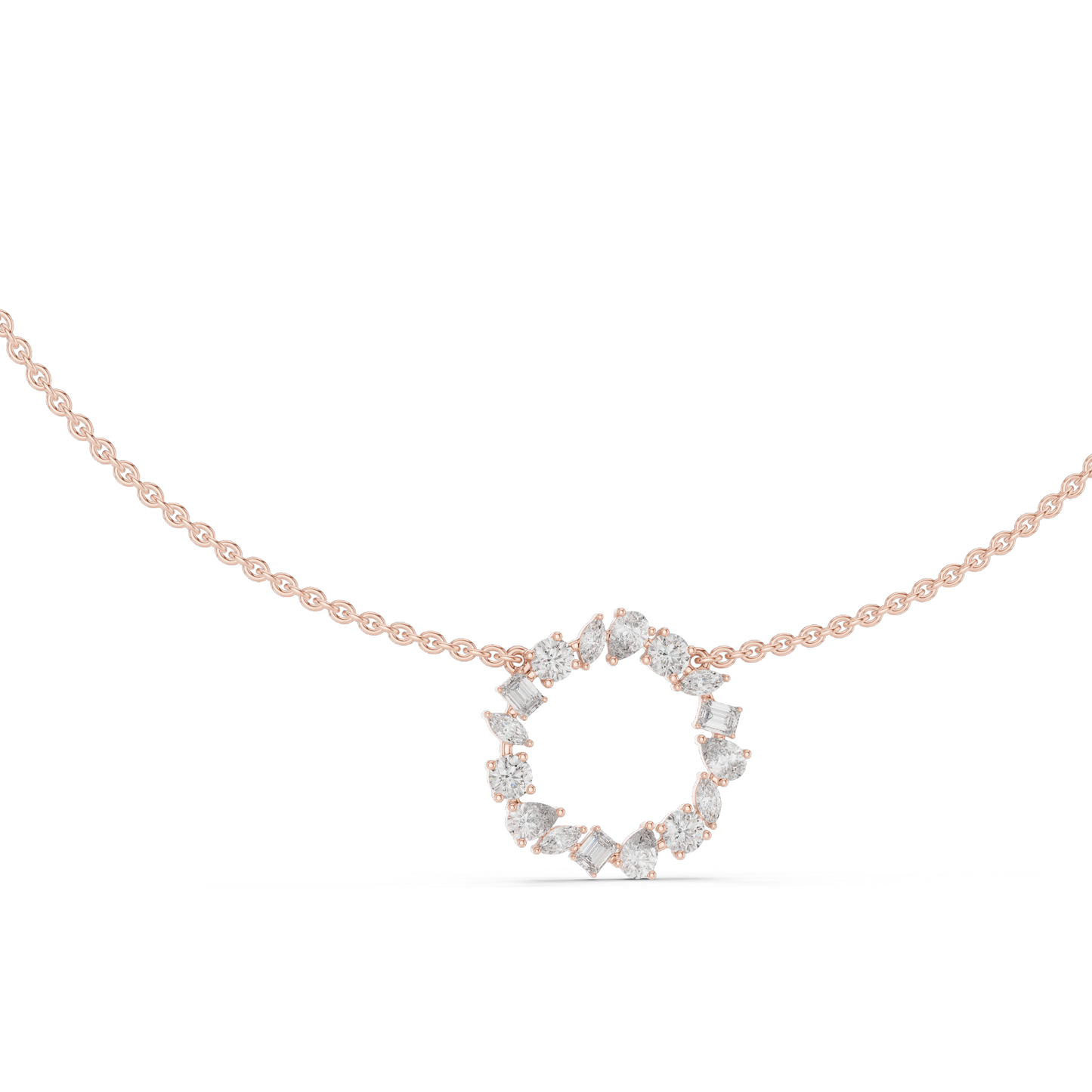 1.7001 CT Lab-Created VVS-VS EF CVD Diamond Necklace | Elegant Circular Pendant | 18KT, 14KT, Rose, Yellow, White Gold | Luxury Fine Jewelry