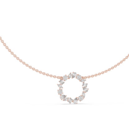 1.7001 CT Lab-Created VVS-VS EF CVD Diamond Necklace | Elegant Circular Pendant | 18KT, 14KT, Rose, Yellow, White Gold | Luxury Fine Jewelry
