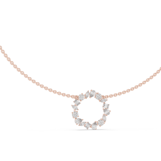 1.7001 CT Lab-Created VVS-VS EF CVD Diamond Necklace | Elegant Circular Pendant | 18KT, 14KT, Rose, Yellow, White Gold | Luxury Fine Jewelry