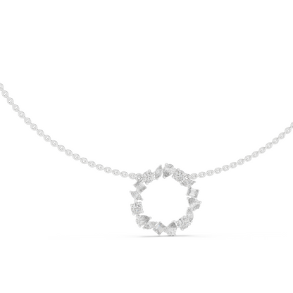 1.7001 CT Lab-Created VVS-VS EF CVD Diamond Necklace | Elegant Circular Pendant | 18KT, 14KT, Rose, Yellow, White Gold | Luxury Fine Jewelry