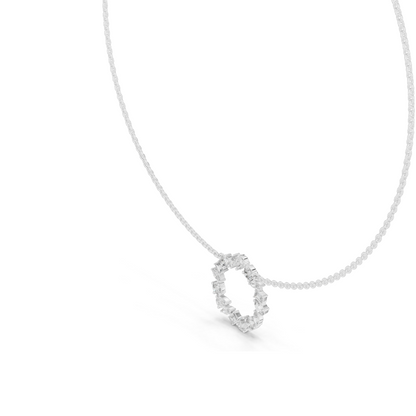 1.7001 CT Lab-Created VVS-VS EF CVD Diamond Necklace | Elegant Circular Pendant | 18KT, 14KT, Rose, Yellow, White Gold | Luxury Fine Jewelry