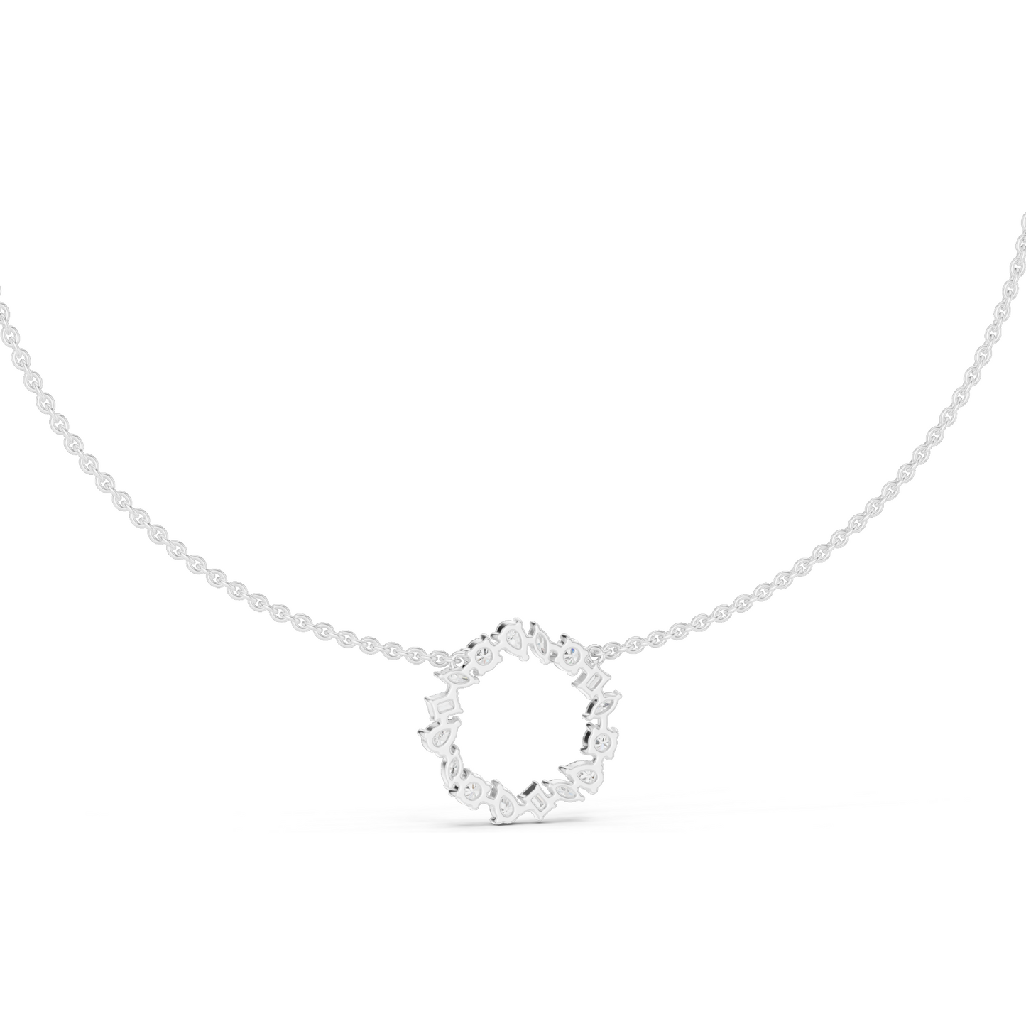 1.7001 CT Lab-Created VVS-VS EF CVD Diamond Necklace | Elegant Circular Pendant | 18KT, 14KT, Rose, Yellow, White Gold | Luxury Fine Jewelry