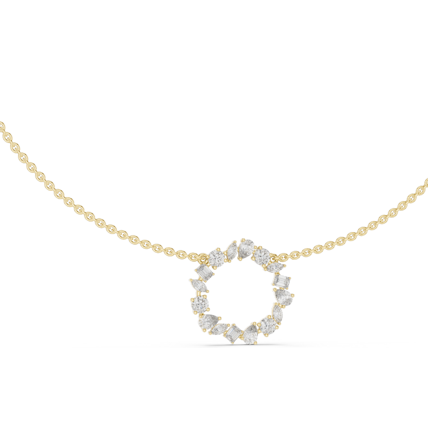 1.7001 CT Lab-Created VVS-VS EF CVD Diamond Necklace | Elegant Circular Pendant | 18KT, 14KT, Rose, Yellow, White Gold | Luxury Fine Jewelry