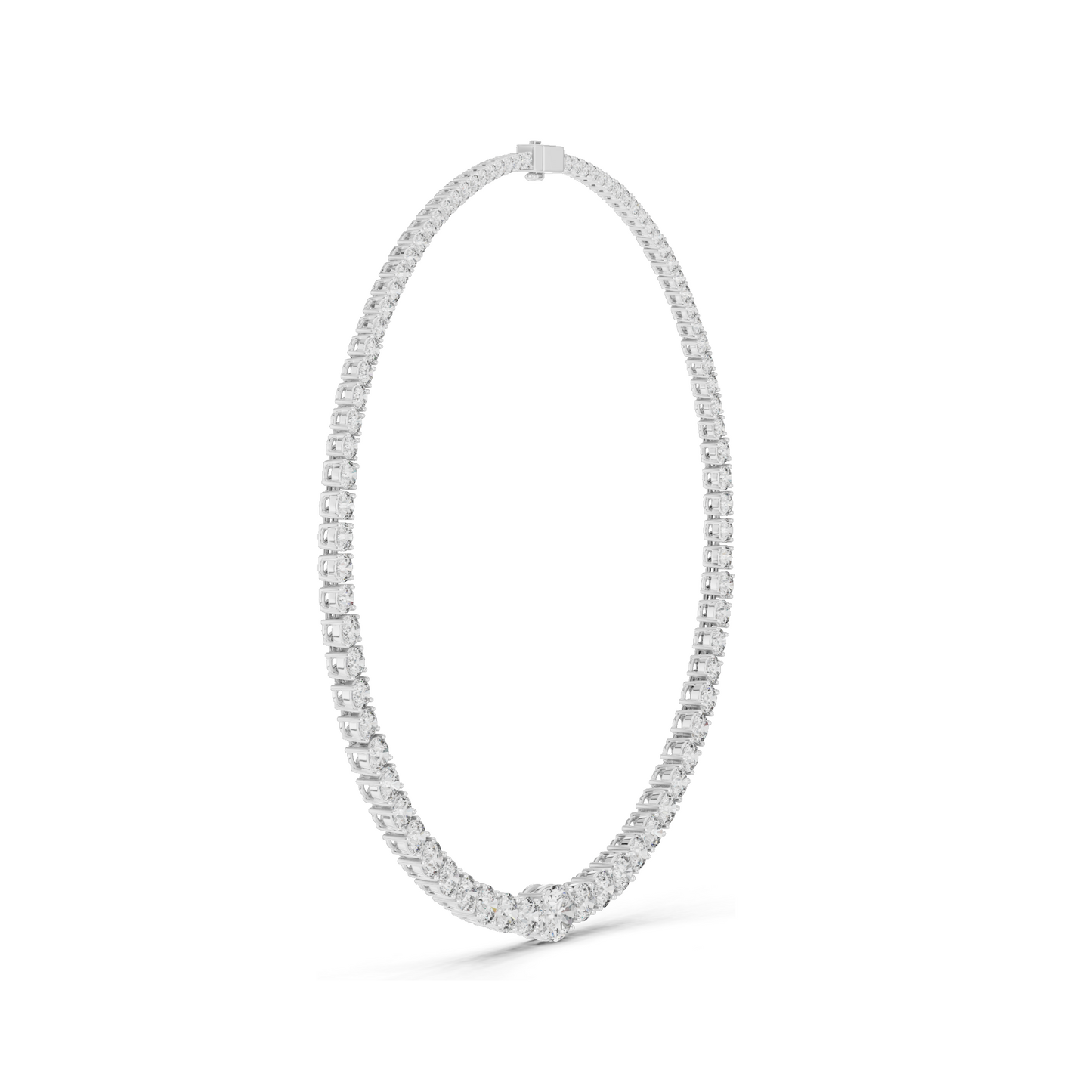 26.82 CT Lab-Grown Diamond Tennis Necklace | Round Brilliant Cut | 18KT, 14KT, Rose, Yellow, White Gold | VVS-VS EF Clarity