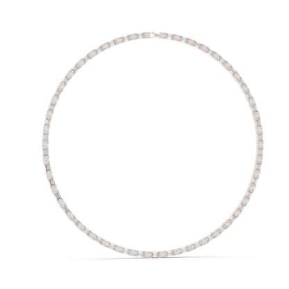18.446 CT Lab Grown Diamond Necklace | Round & Baguette Cut | 18KT, 14KT, 18KT Gold | Rose, Yellow, White Gold | Luxury Fine Jewelry