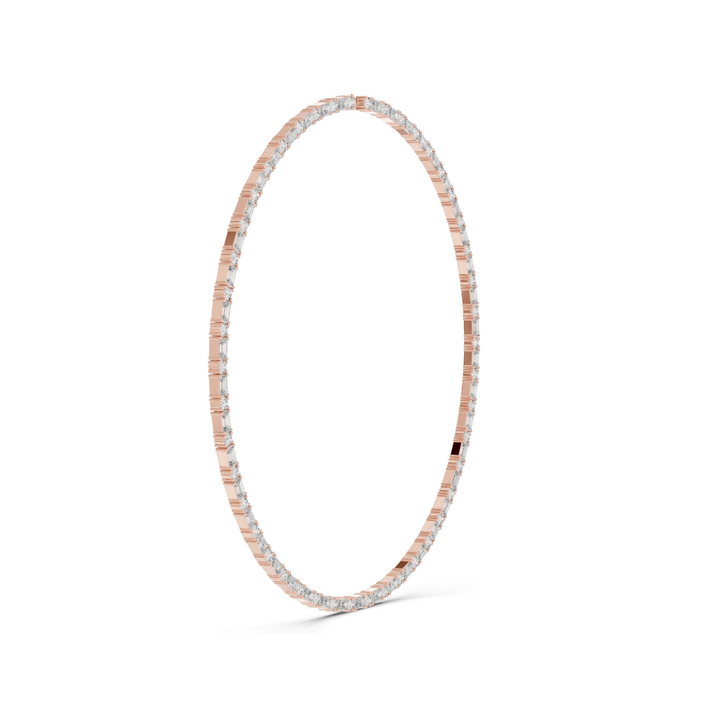 18.446 CT Lab Grown Diamond Necklace | Round & Baguette Cut | 18KT, 14KT, 18KT Gold | Rose, Yellow, White Gold | Luxury Fine Jewelry