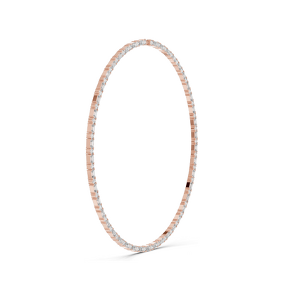 18.446 CT Lab Grown Diamond Necklace | Round & Baguette Cut | 18KT, 14KT, 18KT Gold | Rose, Yellow, White Gold | Luxury Fine Jewelry