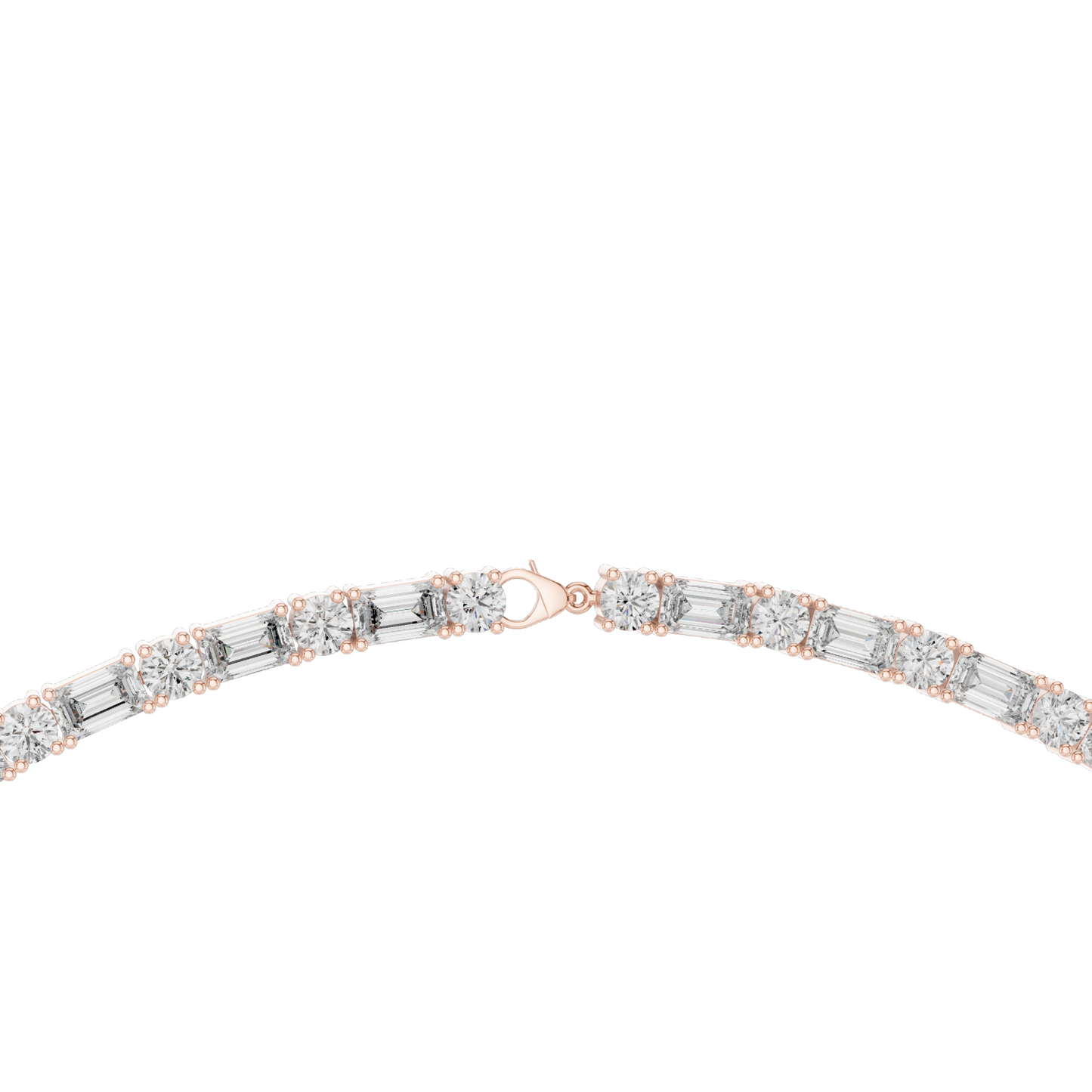 18.446 CT Lab Grown Diamond Necklace | Round & Baguette Cut | 18KT, 14KT, 18KT Gold | Rose, Yellow, White Gold | Luxury Fine Jewelry