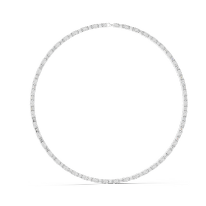 18.446 CT Lab Grown Diamond Necklace | Round & Baguette Cut | 18KT, 14KT, 18KT Gold | Rose, Yellow, White Gold | Luxury Fine Jewelry