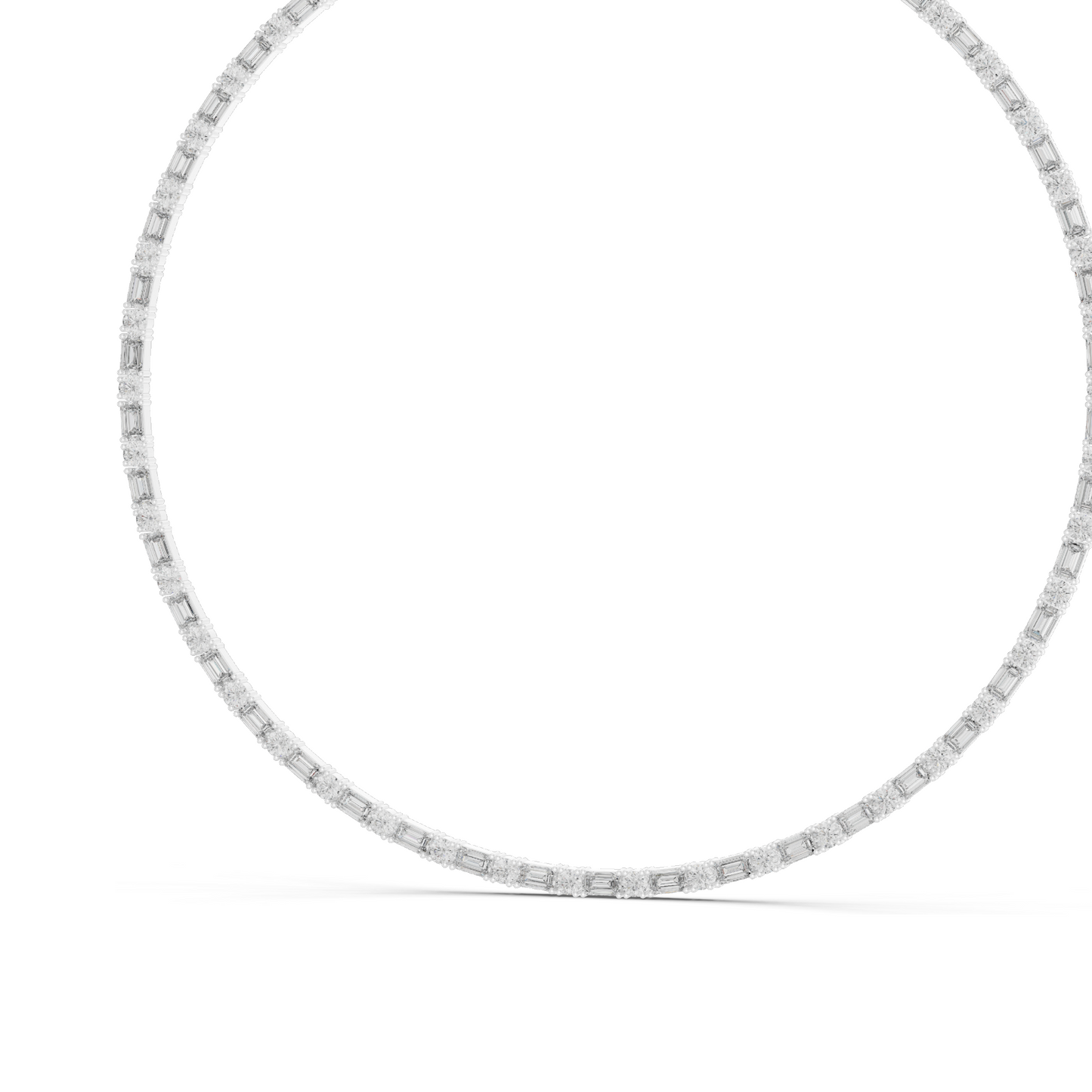 18.446 CT Lab Grown Diamond Necklace | Round & Baguette Cut | 18KT, 14KT, 18KT Gold | Rose, Yellow, White Gold | Luxury Fine Jewelry