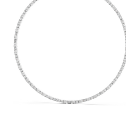 18.446 CT Lab Grown Diamond Necklace | Round & Baguette Cut | 18KT, 14KT, 18KT Gold | Rose, Yellow, White Gold | Luxury Fine Jewelry