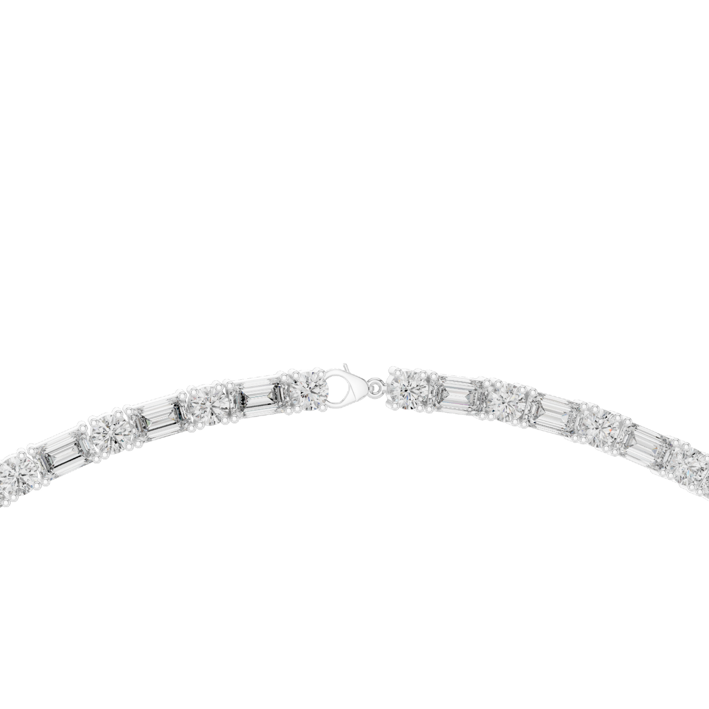 18.446 CT Lab Grown Diamond Necklace | Round & Baguette Cut | 18KT, 14KT, 18KT Gold | Rose, Yellow, White Gold | Luxury Fine Jewelry
