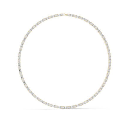 18.446 CT Lab Grown Diamond Necklace | Round & Baguette Cut | 18KT, 14KT, 18KT Gold | Rose, Yellow, White Gold | Luxury Fine Jewelry