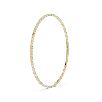 18.446 CT Lab Grown Diamond Necklace | Round & Baguette Cut | 18KT, 14KT, 18KT Gold | Rose, Yellow, White Gold | Luxury Fine Jewelry
