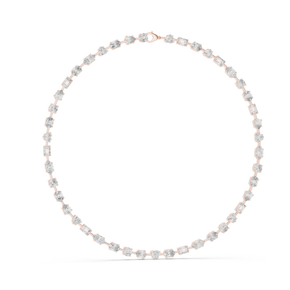 21.49 CT Lab-Created Diamond Necklace | Round & Emerald Cut Diamonds | 18KT, 14KT, 18KT Gold | Rose, Yellow, White Gold | Luxury Fine Jewelry