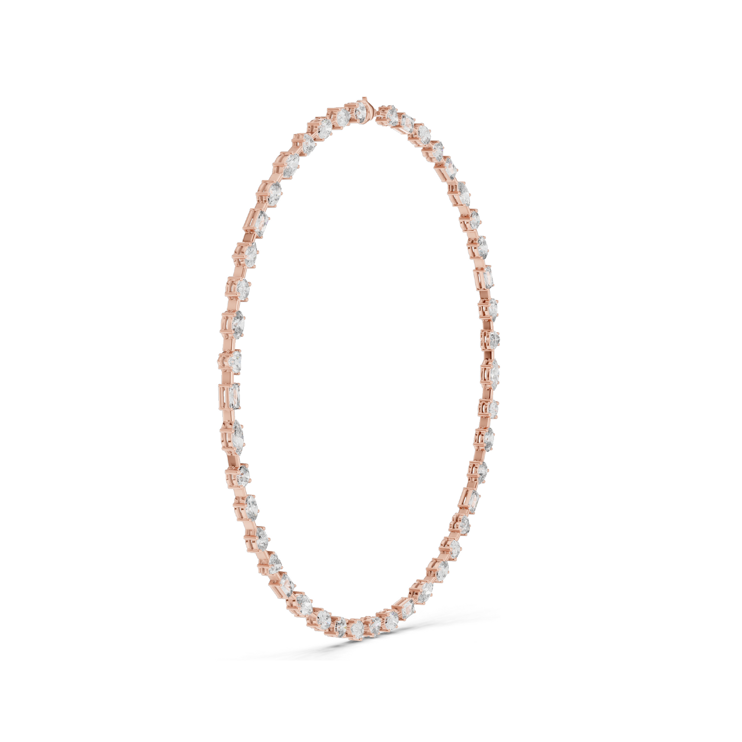 21.49 CT Lab-Created Diamond Necklace | Round & Emerald Cut Diamonds | 18KT, 14KT, 18KT Gold | Rose, Yellow, White Gold | Luxury Fine Jewelry
