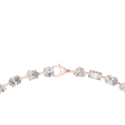 21.49 CT Lab-Created Diamond Necklace | Round & Emerald Cut Diamonds | 18KT, 14KT, 18KT Gold | Rose, Yellow, White Gold | Luxury Fine Jewelry
