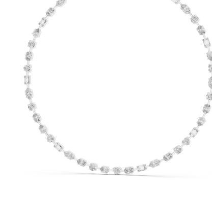 21.49 CT Lab-Created Diamond Necklace | Round & Emerald Cut Diamonds | 18KT, 14KT, 18KT Gold | Rose, Yellow, White Gold | Luxury Fine Jewelry