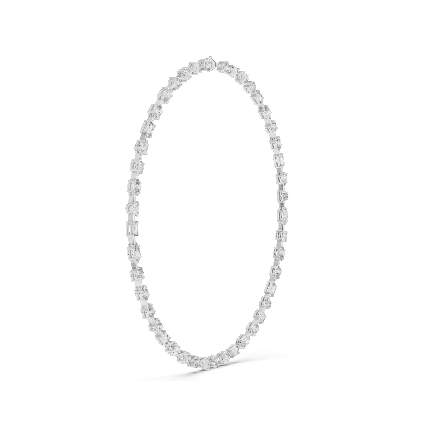 21.49 CT Lab-Created Diamond Necklace | Round & Emerald Cut Diamonds | 18KT, 14KT, 18KT Gold | Rose, Yellow, White Gold | Luxury Fine Jewelry