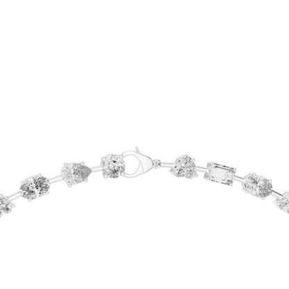 21.49 CT Lab-Created Diamond Necklace | Round & Emerald Cut Diamonds | 18KT, 14KT, 18KT Gold | Rose, Yellow, White Gold | Luxury Fine Jewelry