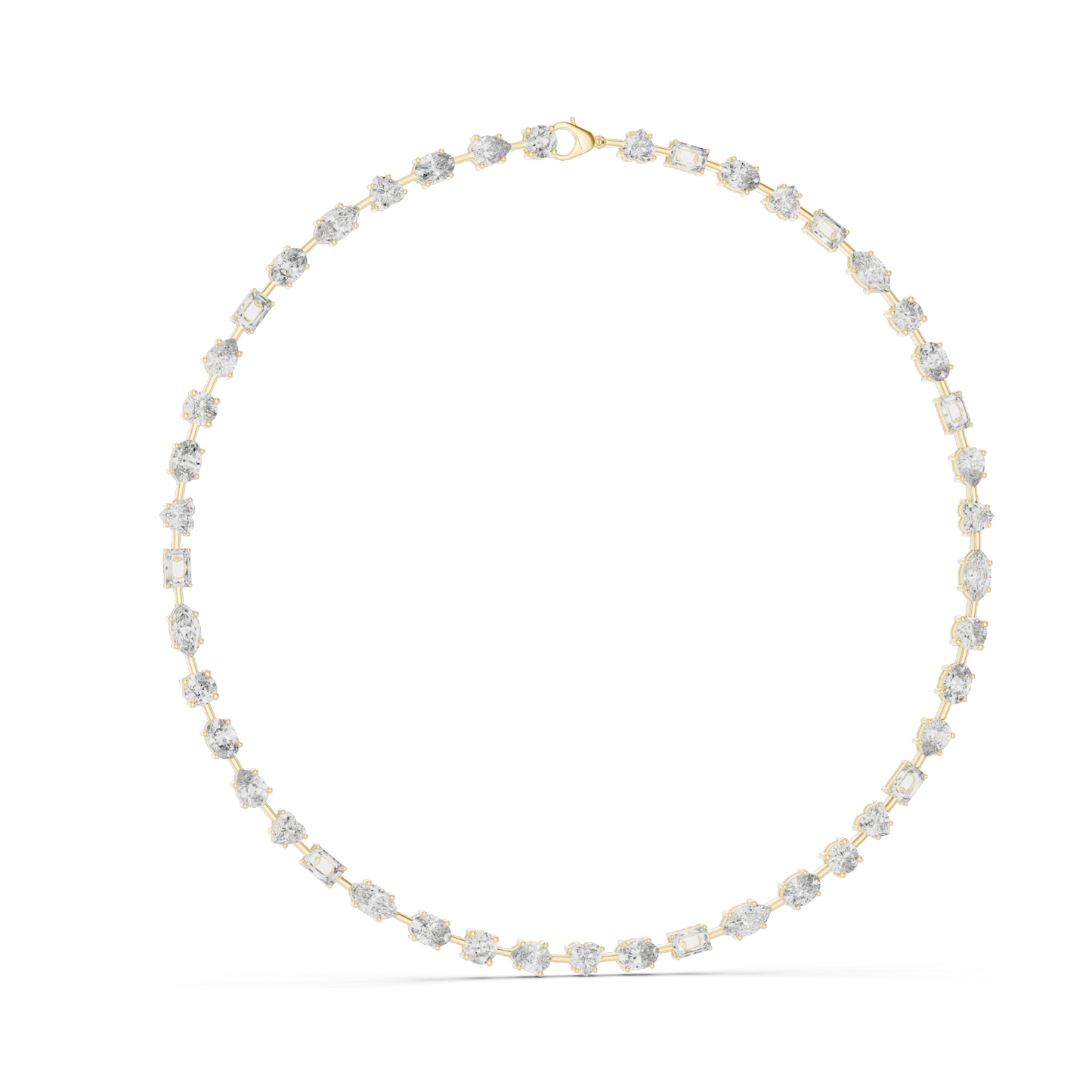 21.49 CT Lab-Created Diamond Necklace | Round & Emerald Cut Diamonds | 18KT, 14KT, 18KT Gold | Rose, Yellow, White Gold | Luxury Fine Jewelry