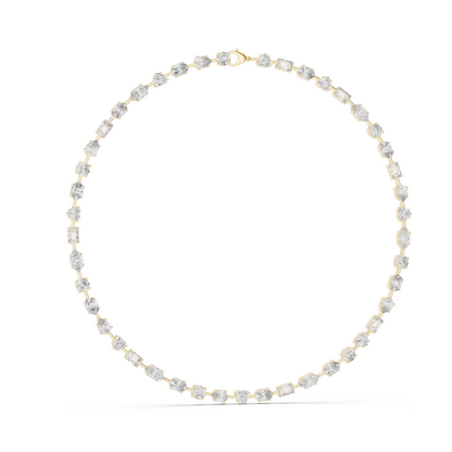 21.49 CT Lab-Created Diamond Necklace | Round & Emerald Cut Diamonds | 18KT, 14KT, 18KT Gold | Rose, Yellow, White Gold | Luxury Fine Jewelry