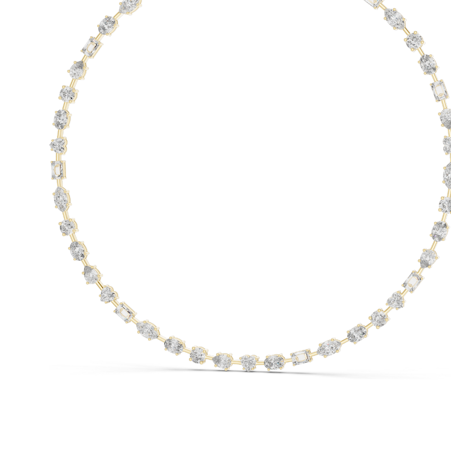 21.49 CT Lab-Created Diamond Necklace | Round & Emerald Cut Diamonds | 18KT, 14KT, 18KT Gold | Rose, Yellow, White Gold | Luxury Fine Jewelry