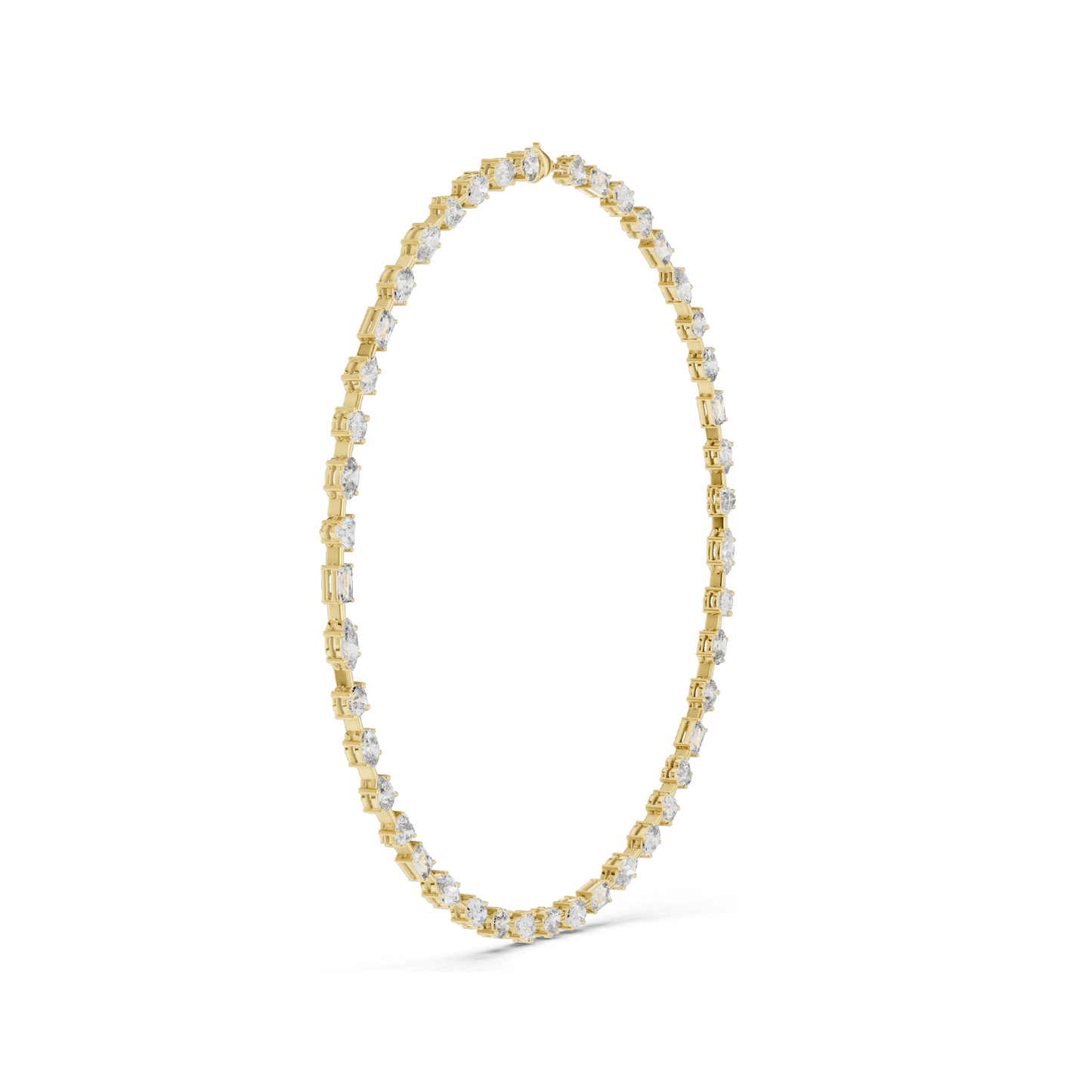 21.49 CT Lab-Created Diamond Necklace | Round & Emerald Cut Diamonds | 18KT, 14KT, 18KT Gold | Rose, Yellow, White Gold | Luxury Fine Jewelry