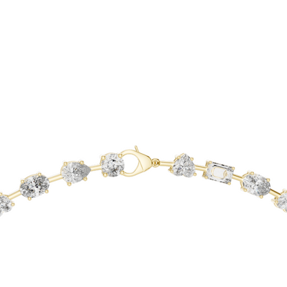 21.49 CT Lab-Created Diamond Necklace | Round & Emerald Cut Diamonds | 18KT, 14KT, 18KT Gold | Rose, Yellow, White Gold | Luxury Fine Jewelry