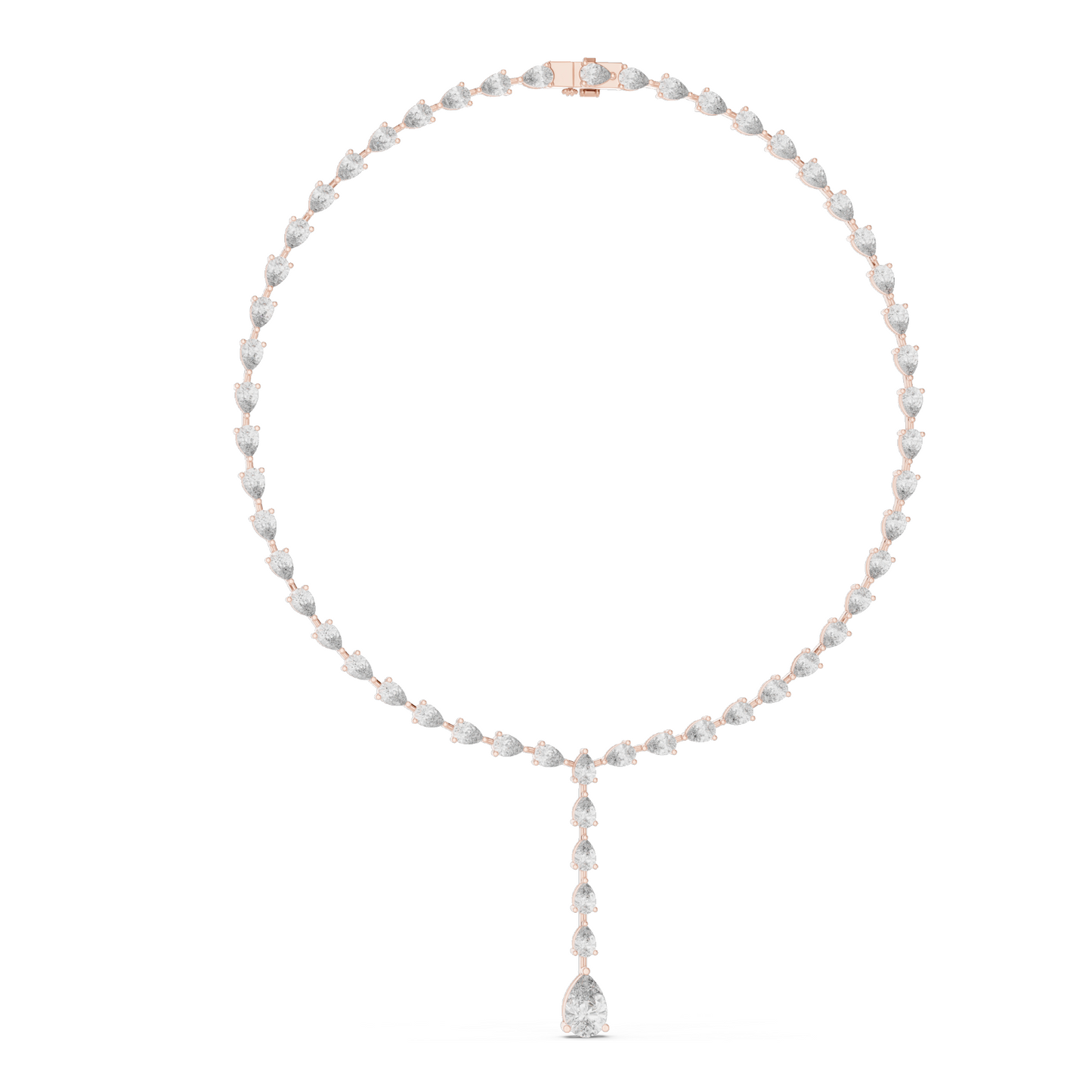 22.98 CT Lab-Created VVS-VS EF CVD Diamond Necklace | Pear Cut Diamonds | 18KT, 14KT, Rose, Yellow, White Gold | Luxury Fine Jewelry