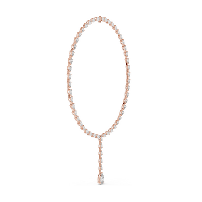 22.98 CT Lab-Created VVS-VS EF CVD Diamond Necklace | Pear Cut Diamonds | 18KT, 14KT, Rose, Yellow, White Gold | Luxury Fine Jewelry