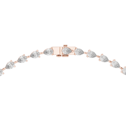 22.98 CT Lab-Created VVS-VS EF CVD Diamond Necklace | Pear Cut Diamonds | 18KT, 14KT, Rose, Yellow, White Gold | Luxury Fine Jewelry