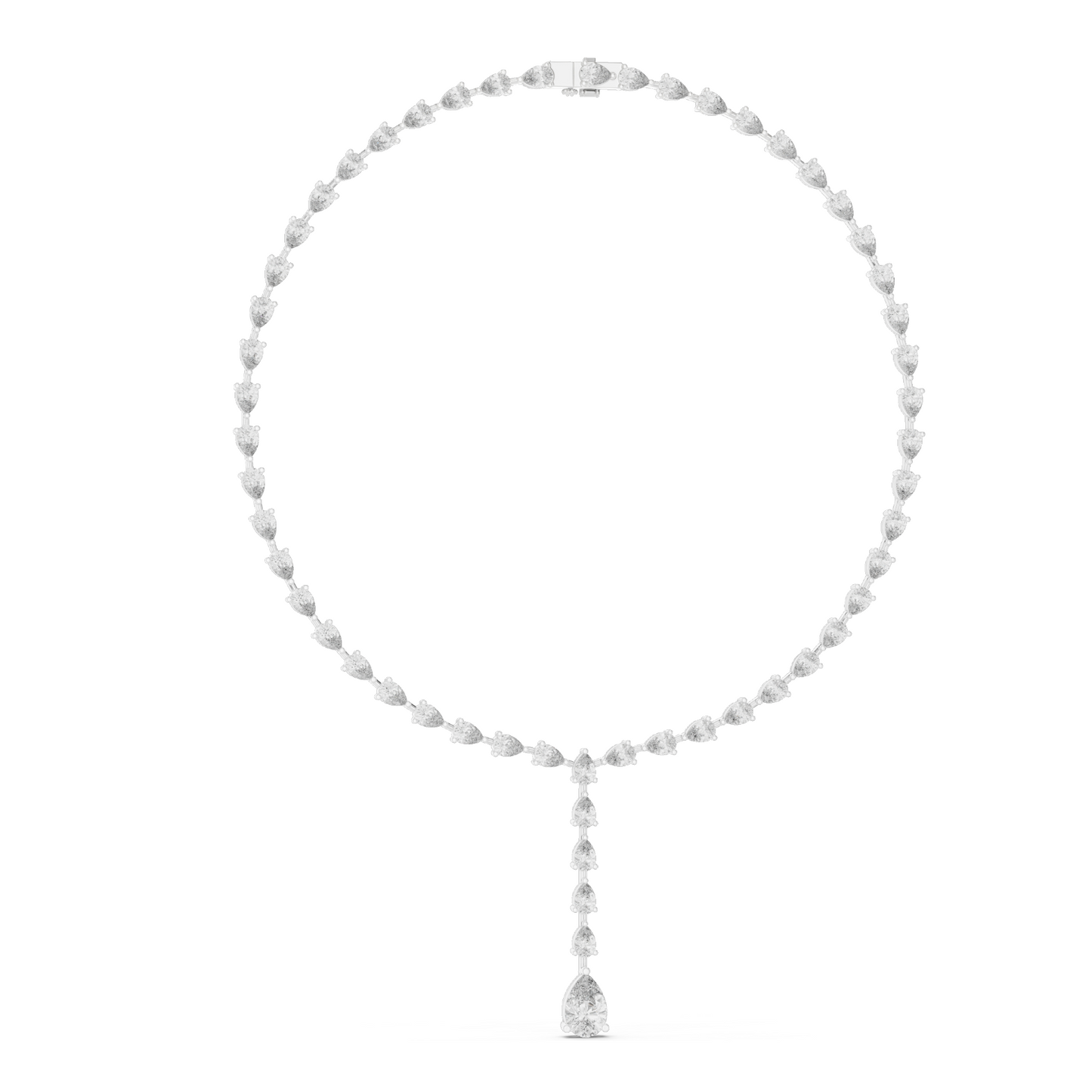 22.98 CT Lab-Created VVS-VS EF CVD Diamond Necklace | Pear Cut Diamonds | 18KT, 14KT, Rose, Yellow, White Gold | Luxury Fine Jewelry