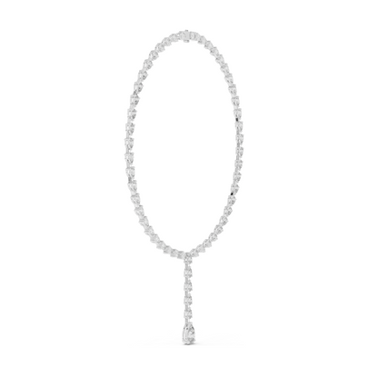 22.98 CT Lab-Created VVS-VS EF CVD Diamond Necklace | Pear Cut Diamonds | 18KT, 14KT, Rose, Yellow, White Gold | Luxury Fine Jewelry
