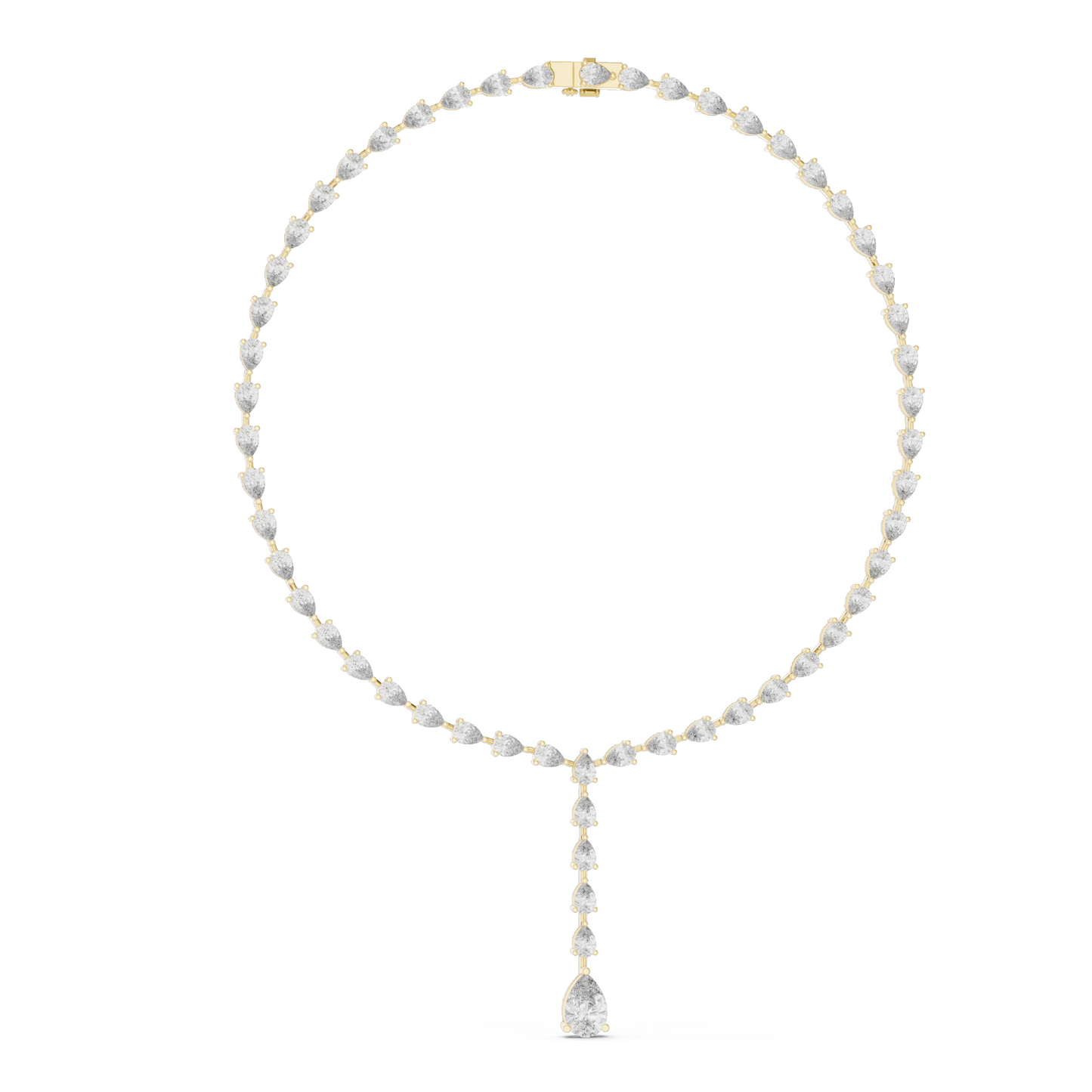 22.98 CT Lab-Created VVS-VS EF CVD Diamond Necklace | Pear Cut Diamonds | 18KT, 14KT, Rose, Yellow, White Gold | Luxury Fine Jewelry