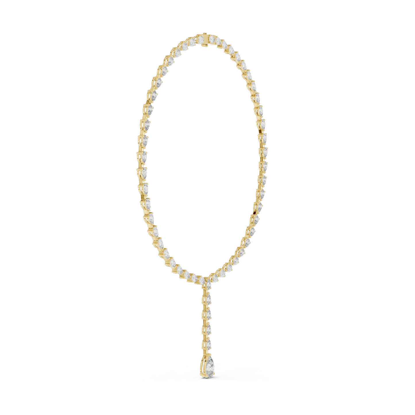 22.98 CT Lab-Created VVS-VS EF CVD Diamond Necklace | Pear Cut Diamonds | 18KT, 14KT, Rose, Yellow, White Gold | Luxury Fine Jewelry