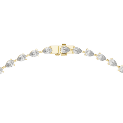 22.98 CT Lab-Created VVS-VS EF CVD Diamond Necklace | Pear Cut Diamonds | 18KT, 14KT, Rose, Yellow, White Gold | Luxury Fine Jewelry