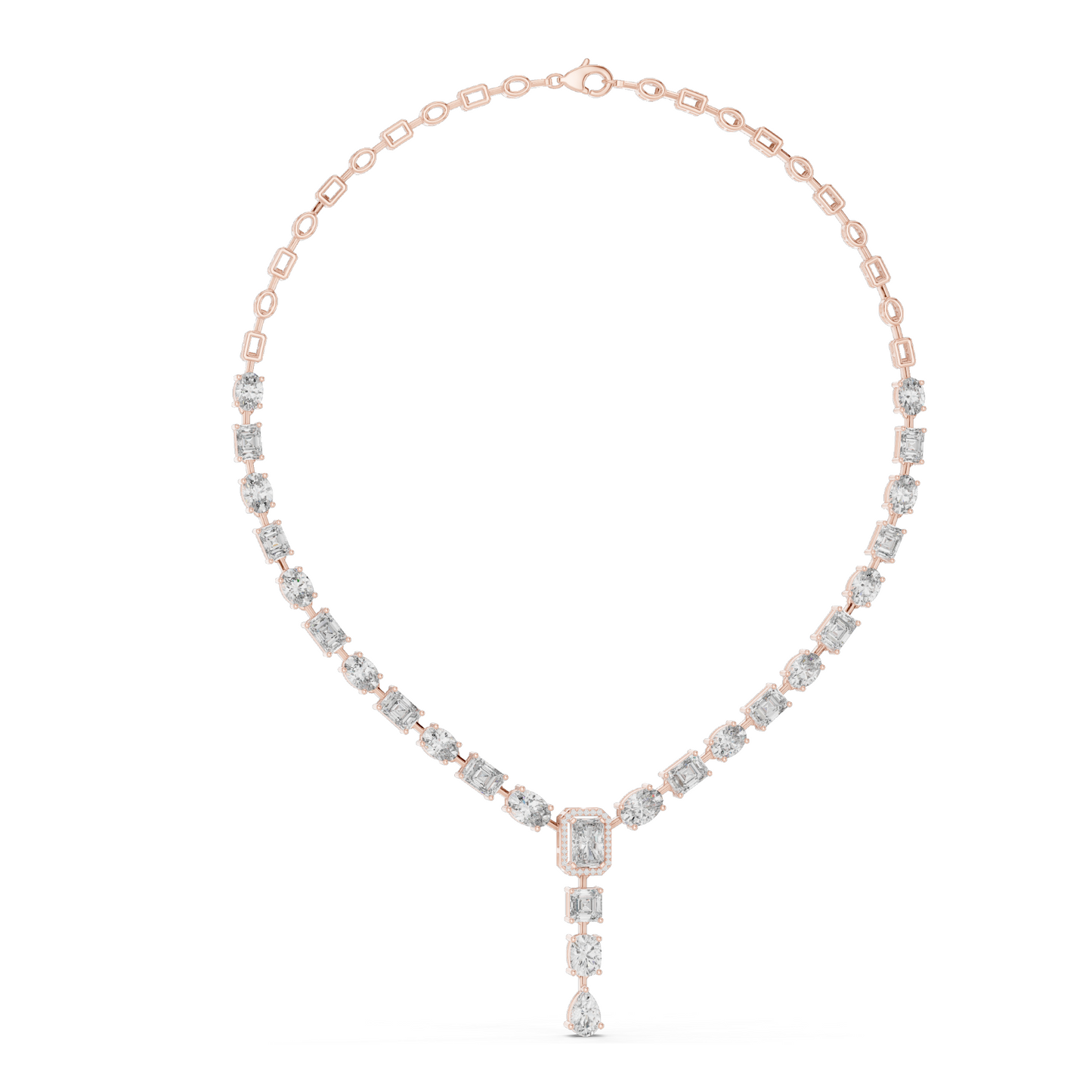 21.178 CT Lab-Created VVS-VS EF CVD Diamond Necklace | Elegant Diamond Design | 18KT, 14KT, Rose, Yellow, White Gold | Luxury Fine Jewelry