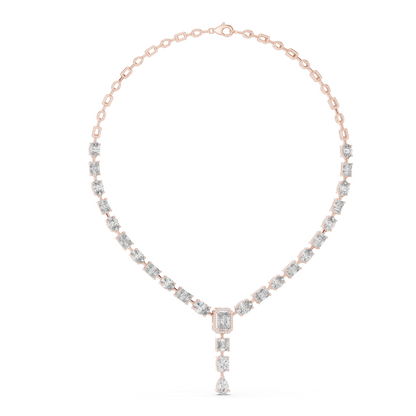 21.178 CT Lab-Created VVS-VS EF CVD Diamond Necklace | Elegant Diamond Design | 18KT, 14KT, Rose, Yellow, White Gold | Luxury Fine Jewelry